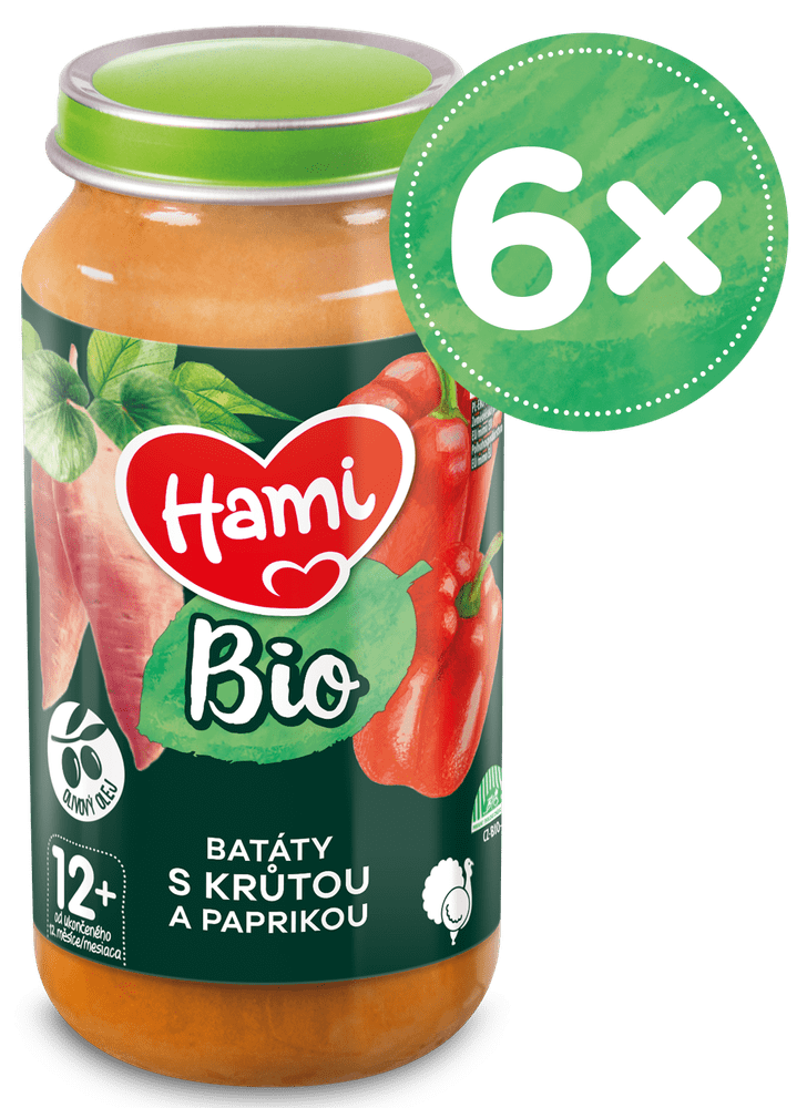 Hami BIO mäsovo-zeleninový príkrm Batáty s morkou a paprikou 6x 250g